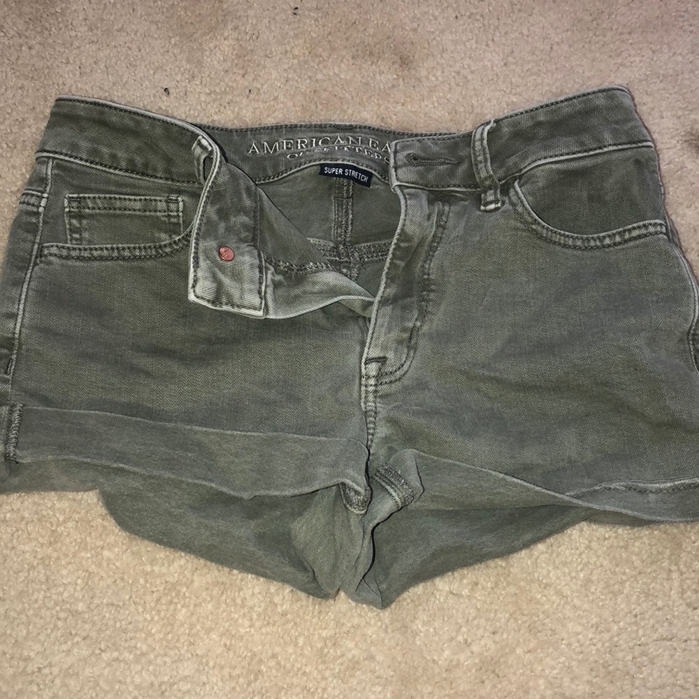 Navy green American Eagle super stretch shorts